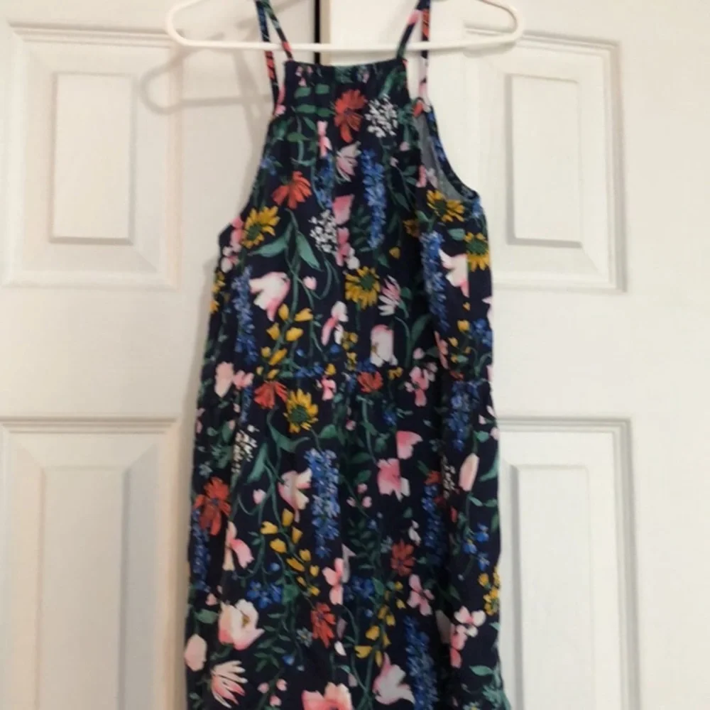 Girls old Navy spaghetti tank dress floral print‎ small 6-7